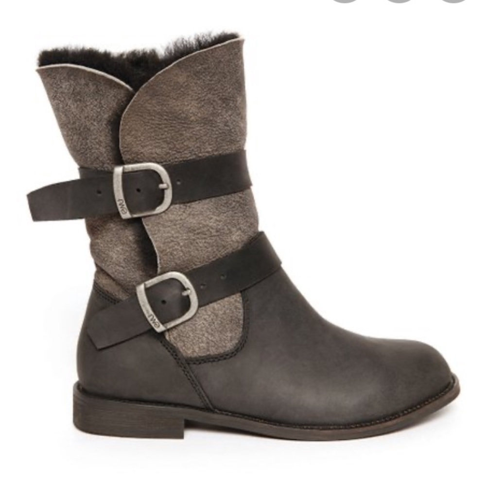 EMU AUSTRALIA AGNES SHEEPSKIN LEATHER BOOTS